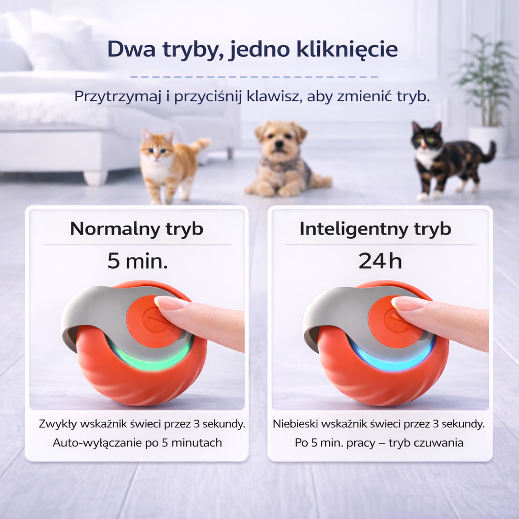 MeowHau™ | Inteligentna Piłka Interaktywna dla Kota (USB)